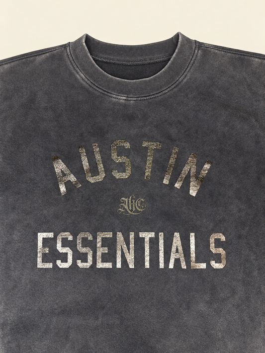 ATXHC- AUSTIN ESSENTIALS BLACK/BLACK SPECIAL CREW SWEATSHIRT